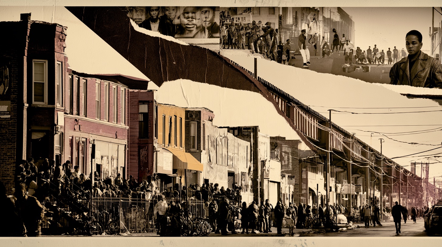 Chicago editorial collage: Meet me on the block.