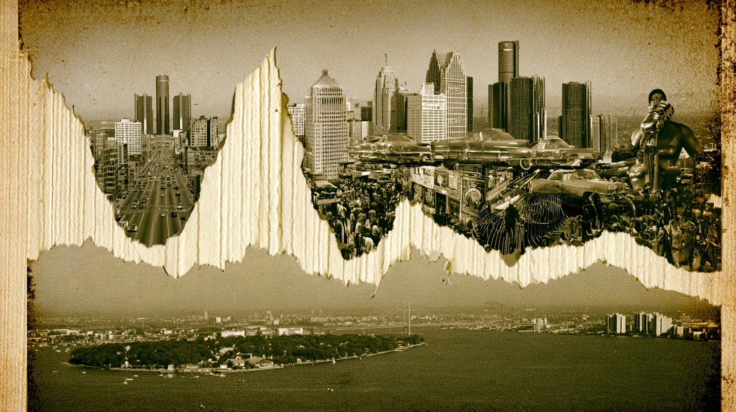 Illustrative Detroit collage: Watch the next version take shape.