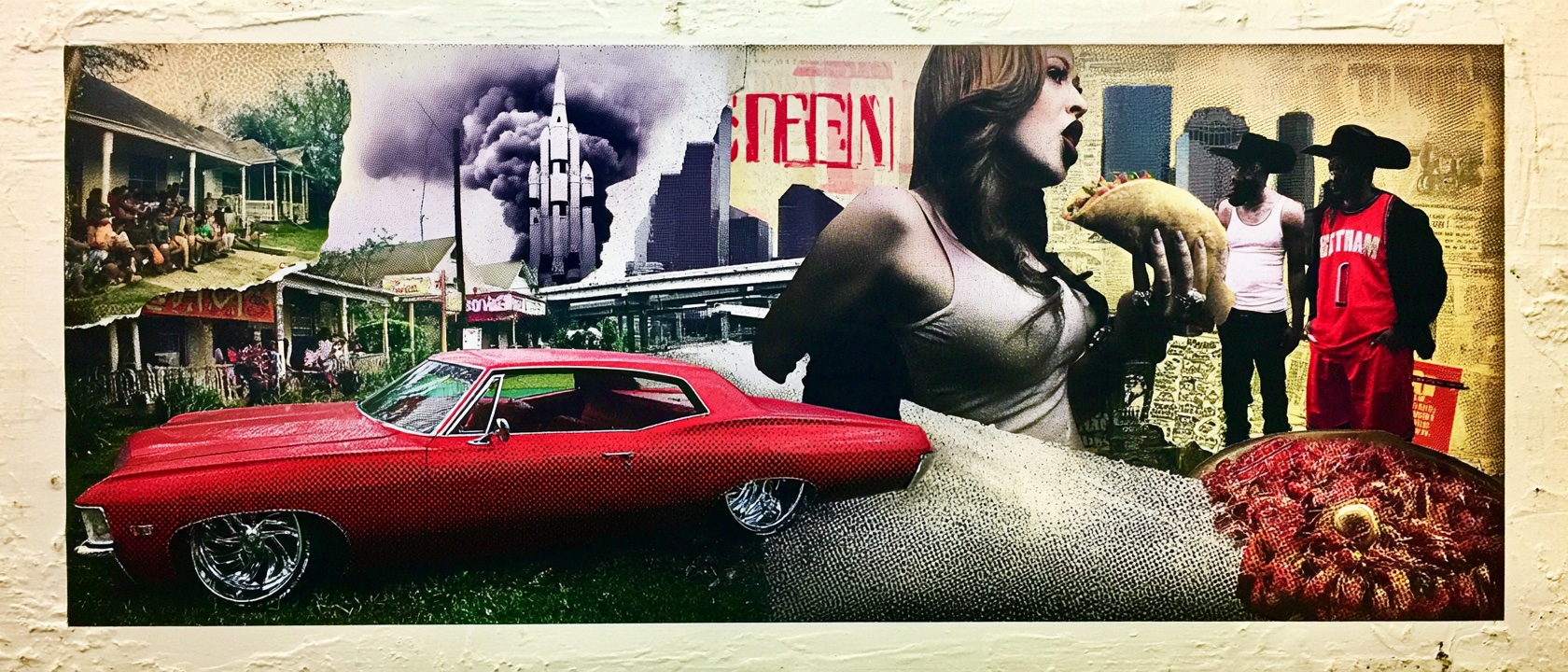 Illustrative Houston artwork: Extra sauce. Plenty of attitude.